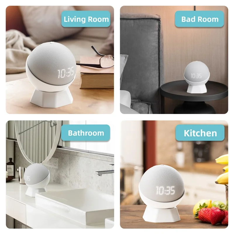 For Amazon Echo Dot (5th Gen) / (4th Gen) Smart Speaker Desktop Stand Anti-slip Speaker Holder - White