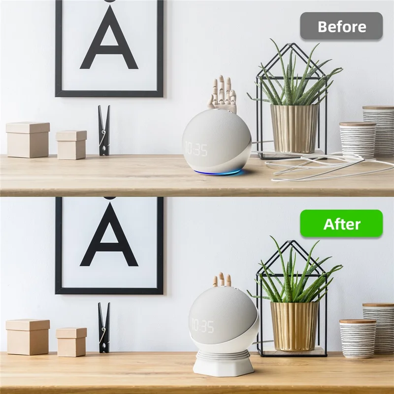 For Amazon Echo Dot (5th Gen) / (4th Gen) Smart Speaker Desktop Stand Anti-slip Speaker Holder - White