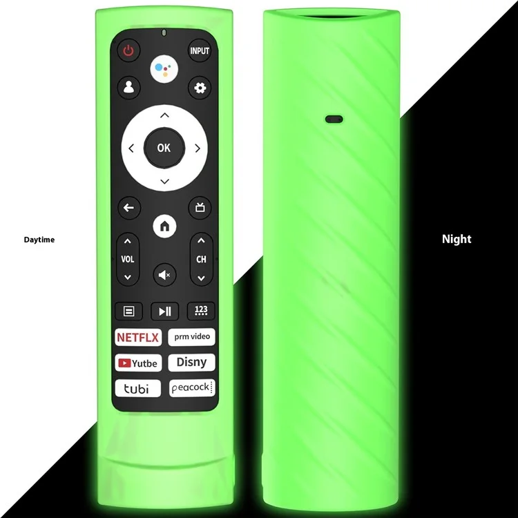 Für Hisense ERF3M90 Fernbedienungssilikon-Schutzumschlag Anti-Drop-Gehäuse - Fluoreszierendes Grün