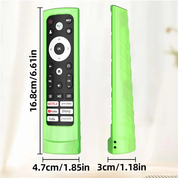 Für Hisense ERF3M90 Fernbedienungssilikon-Schutzumschlag Anti-Drop-Gehäuse - Fluoreszierendes Grün