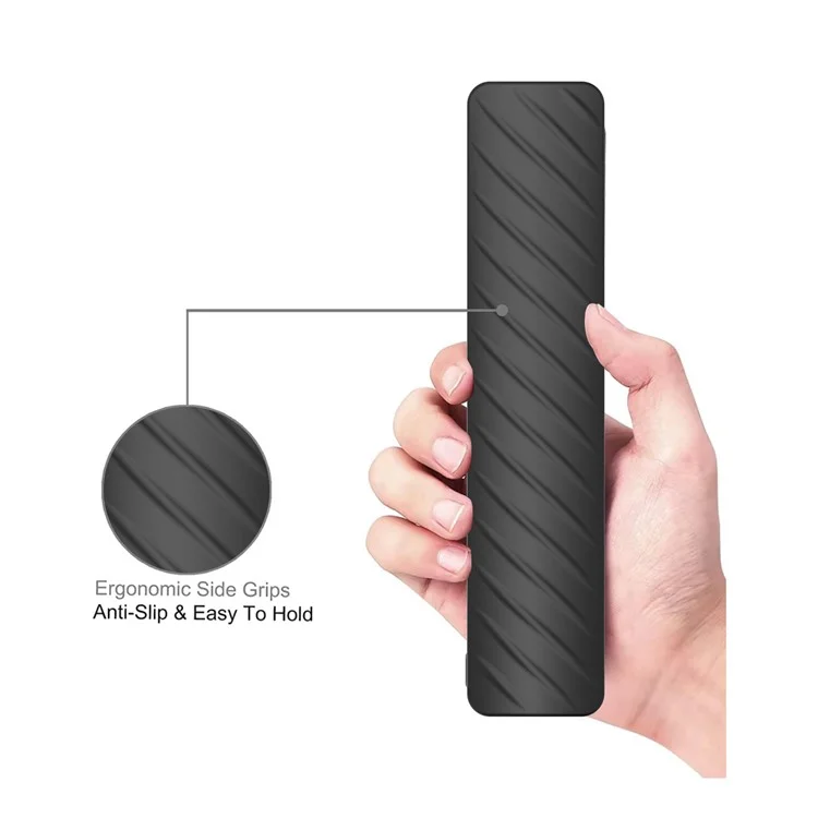 For Xiaomi Mi TV P1 Remote Controller Twill Design Anti-Drop Silicone Protective Cover - Black