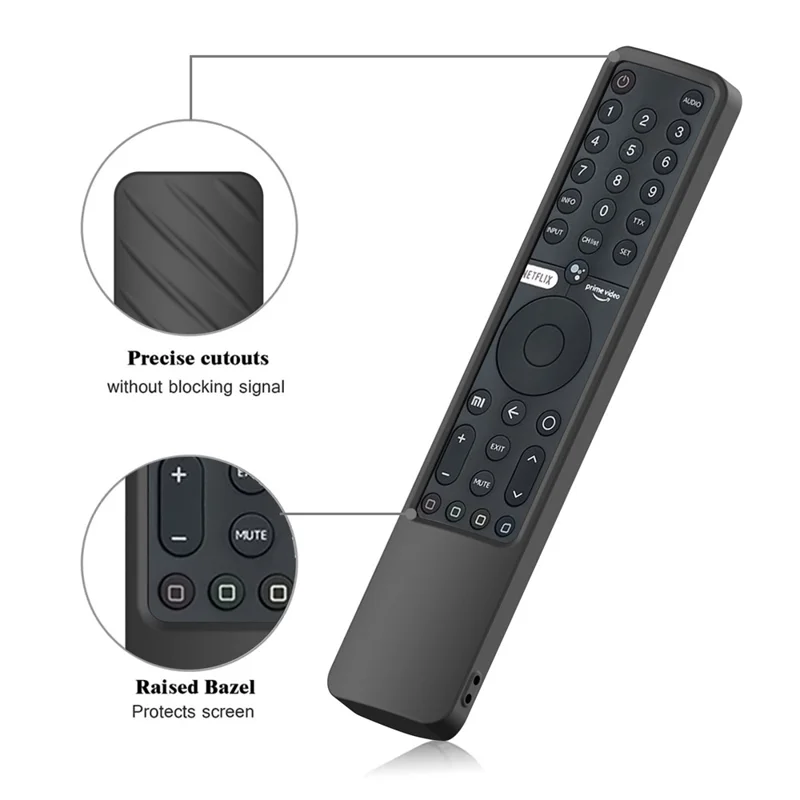 For Xiaomi Mi TV P1 Remote Controller Twill Design Anti-Drop Silicone Protective Cover - Black