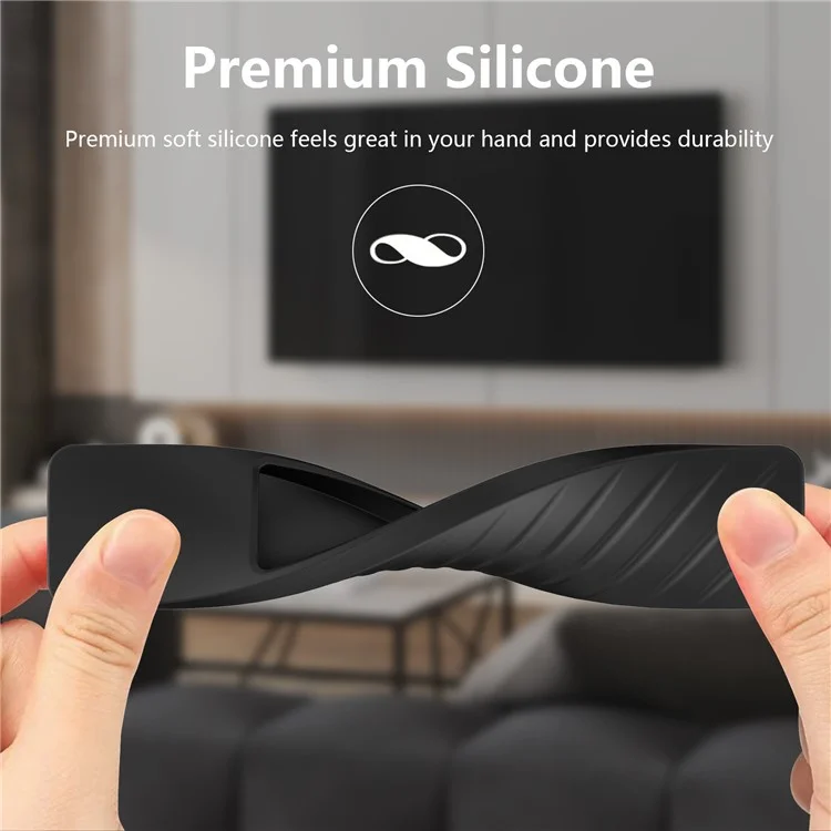 For Xiaomi Mi TV P1 Remote Controller Twill Design Anti-Drop Silicone Protective Cover - Black
