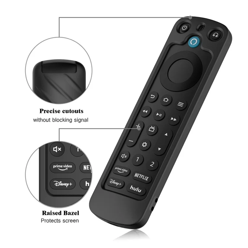 For Amazon Alexa Voice Remote Pro Liquid Silicone Case Remote Controller Protective Cover - Black