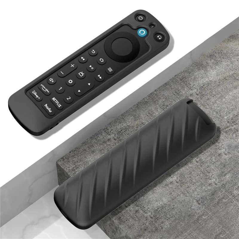 For Amazon Alexa Voice Remote Pro Liquid Silicone Case Remote Controller Protective Cover - Black