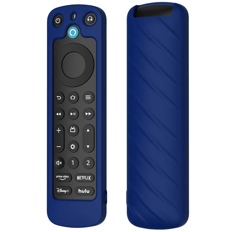For Amazon Alexa Voice Remote Pro Liquid Silicone Case Remote Controller Protective Cover - Dark Blue
