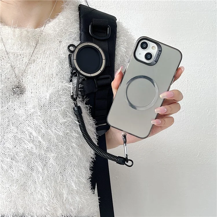 Bear Shape Magnetic Belt Clip Mobile Phone Holder with Clear Tether Tab and Spring Rope