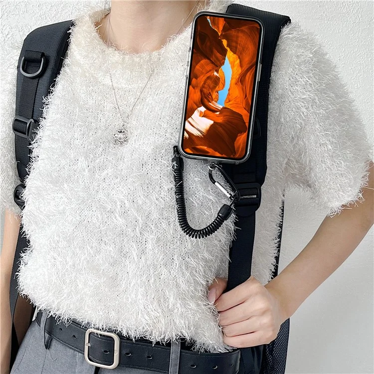 Bear Shape Magnetic Belt Clip Mobile Phone Holder with Clear Tether Tab and Spring Rope