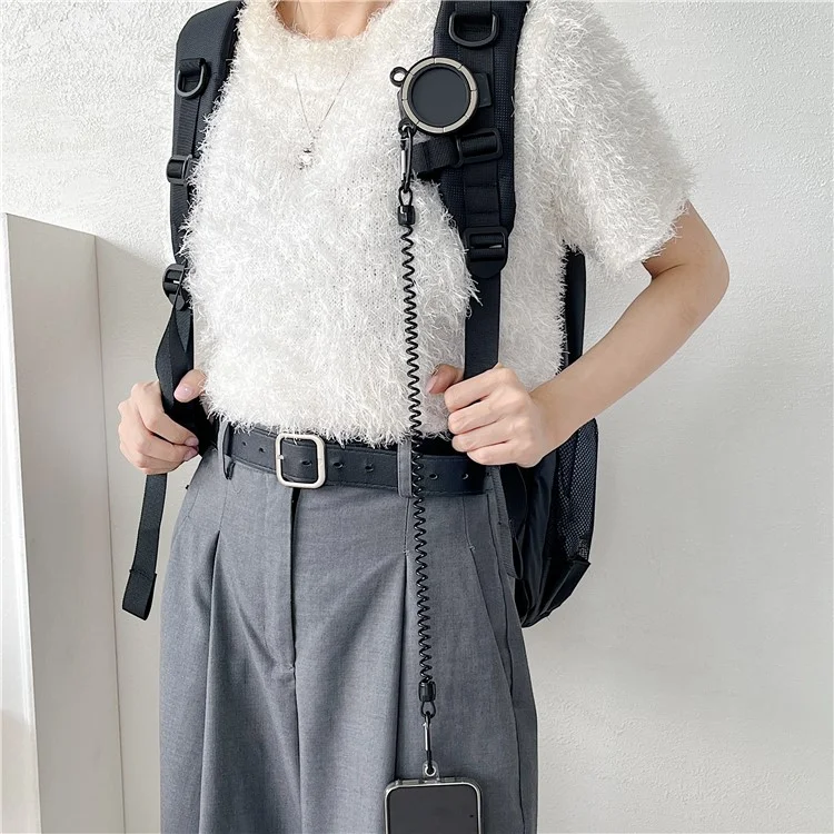 Bear Shape Magnetic Belt Clip Mobile Phone Holder with Clear Tether Tab and Spring Rope