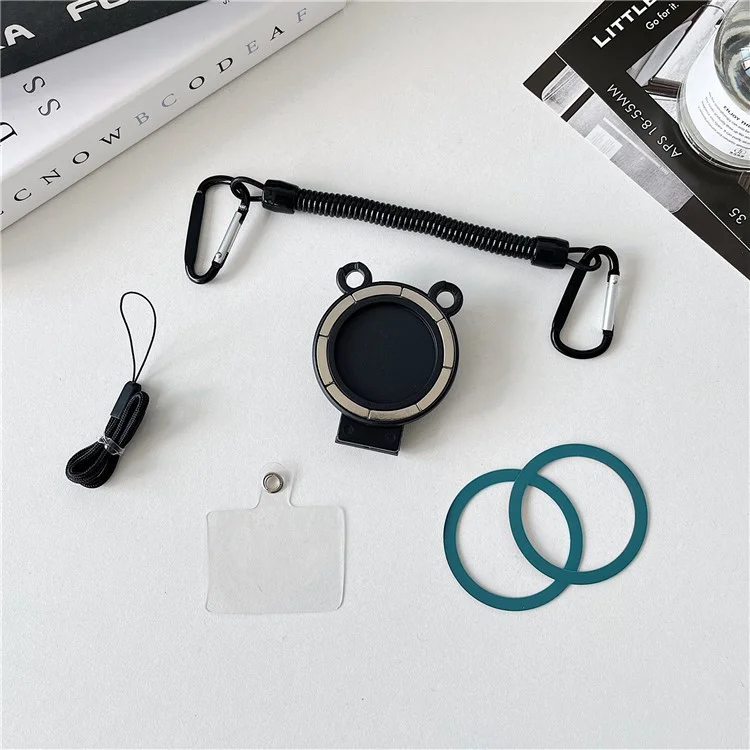 Bear Shape Magnetic Belt Clip Mobile Phone Holder with Clear Tether Tab and Spring Rope