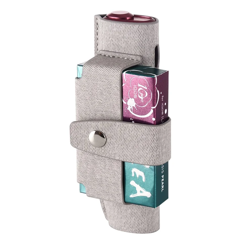 E-Cigarette Case for IQOS Iluma i One , PU Leather Storage Bag Replaceable Cover Accessories - Grey