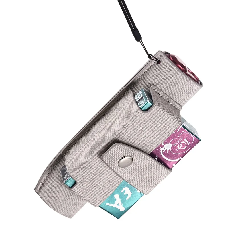 E-Cigarette Case for IQOS Iluma i One , PU Leather Storage Bag Replaceable Cover Accessories - Grey