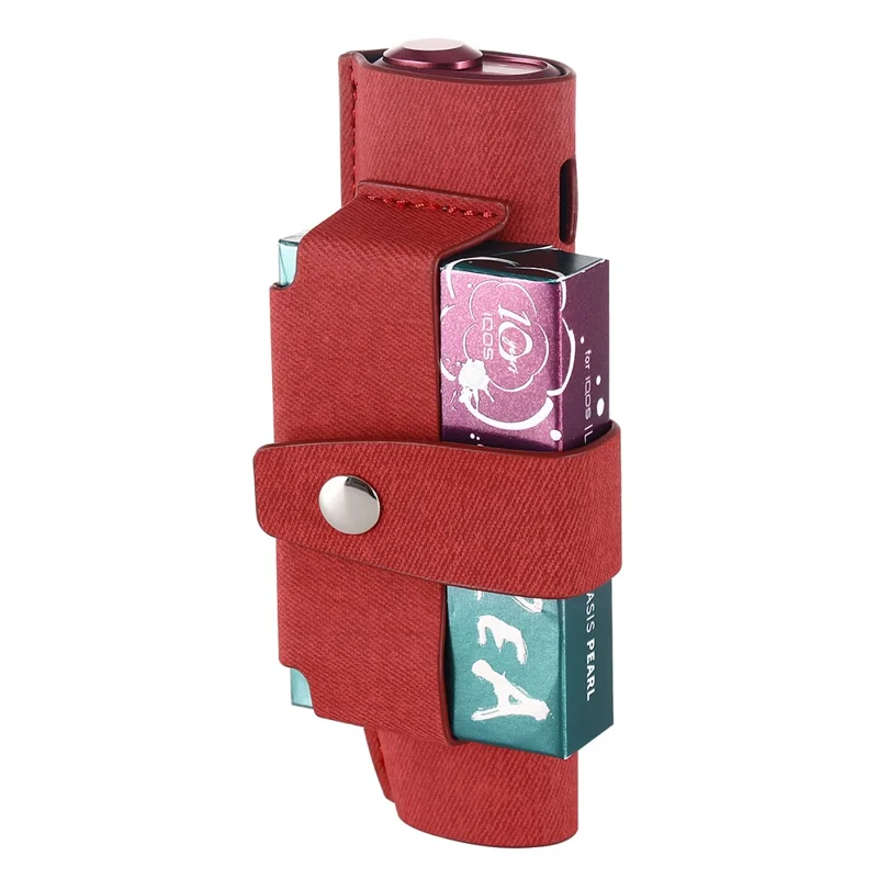 E-Cigarette Case for IQOS Iluma i One , PU Leather Storage Bag Replaceable Cover Accessories - Red