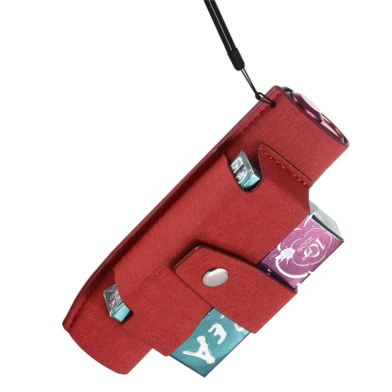E-Cigarette Case for IQOS Iluma i One , PU Leather Storage Bag Replaceable Cover Accessories - Red