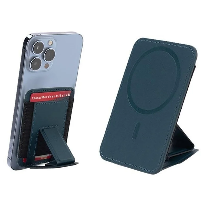Voor iPhone 12-15-serie Telefoonhoesje met kaarthouder Compatibel met MagSafe Leren+Siliconen kaartenetui met standaard - Bruin