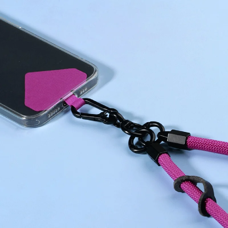 Nylon Phone Tether Tab 0.6mm Thick Heart Patch Phone Lanyard Tether Connector - Purple