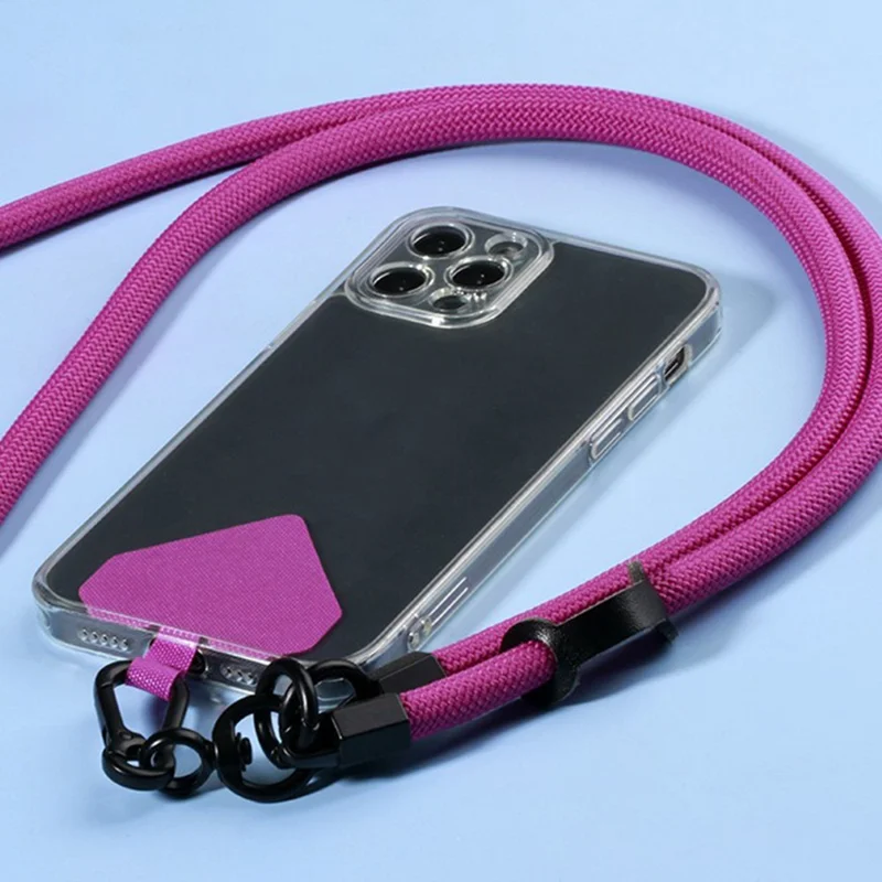 Nylon Phone Tether Tab 0.6mm Thick Heart Patch Phone Lanyard Tether Connector - Purple