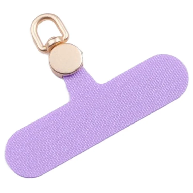 Phone Tether Tab Rotatable Gold Ring Cloth Universal Phone Lanyard Patch - Light Purple / 7.5mm Thick