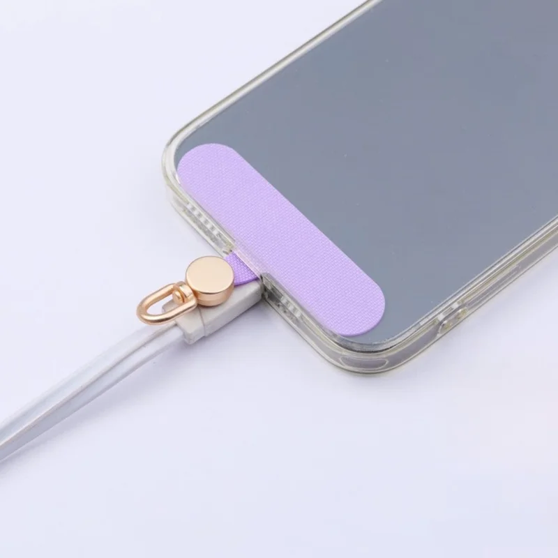 Phone Tether Tab Rotatable Gold Ring Cloth Universal Phone Lanyard Patch - Grass Green / 7.5mm Thick