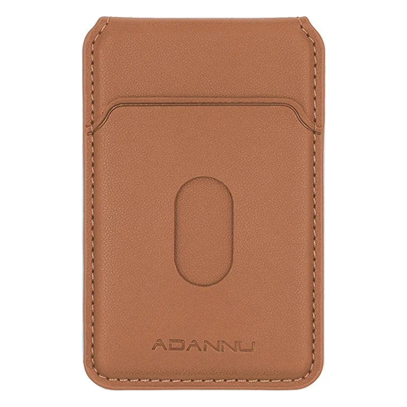 ADANNU AD365 Magnetic Card Wallet Kickstand PU Leather 4 Card Holder - Brown