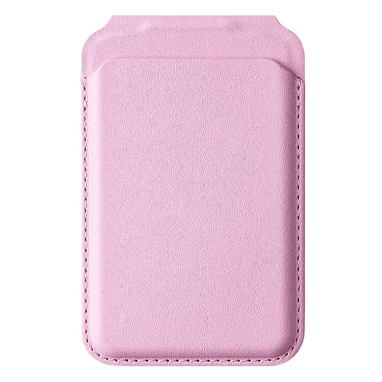 M66 Magnetic Card Holder Wallet Kickstand PU Leather Secure Bank Card Bag - Pink