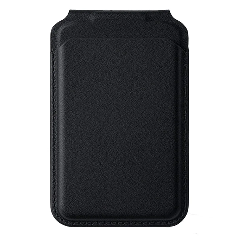 M66 Magnetic Card Holder Wallet Kickstand PU Leather Secure Bank Card Bag - Black
