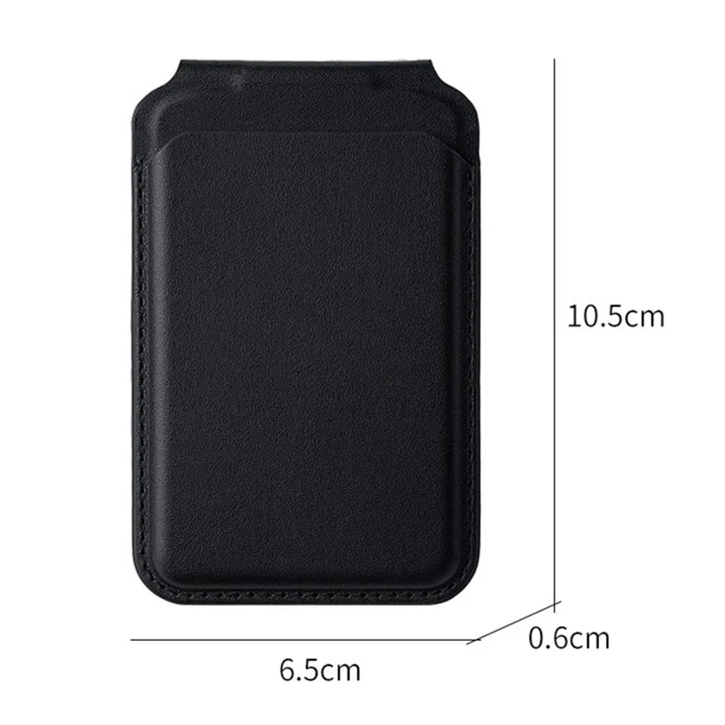 M66 Magnetic Card Holder Wallet Kickstand PU Leather Secure Bank Card Bag - Black