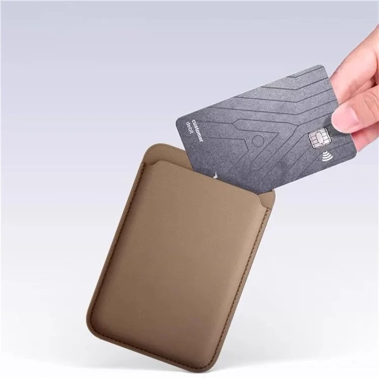 Support de Carte Magnétique Compatible Avec Magsafe RFID Blocking PU Leather Card Organizer Case - Noir