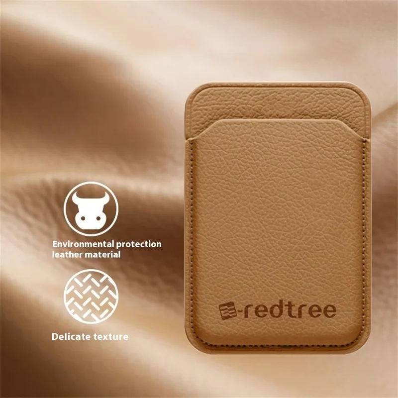 Magnetic Card Holder Litchi Texture Leather Sleeve Card Organizer - Navy Blue