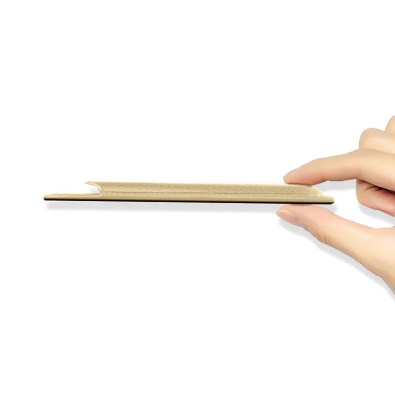 Magnetic Card Holder Litchi Texture Leather Sleeve Card Organizer - Navy Blue