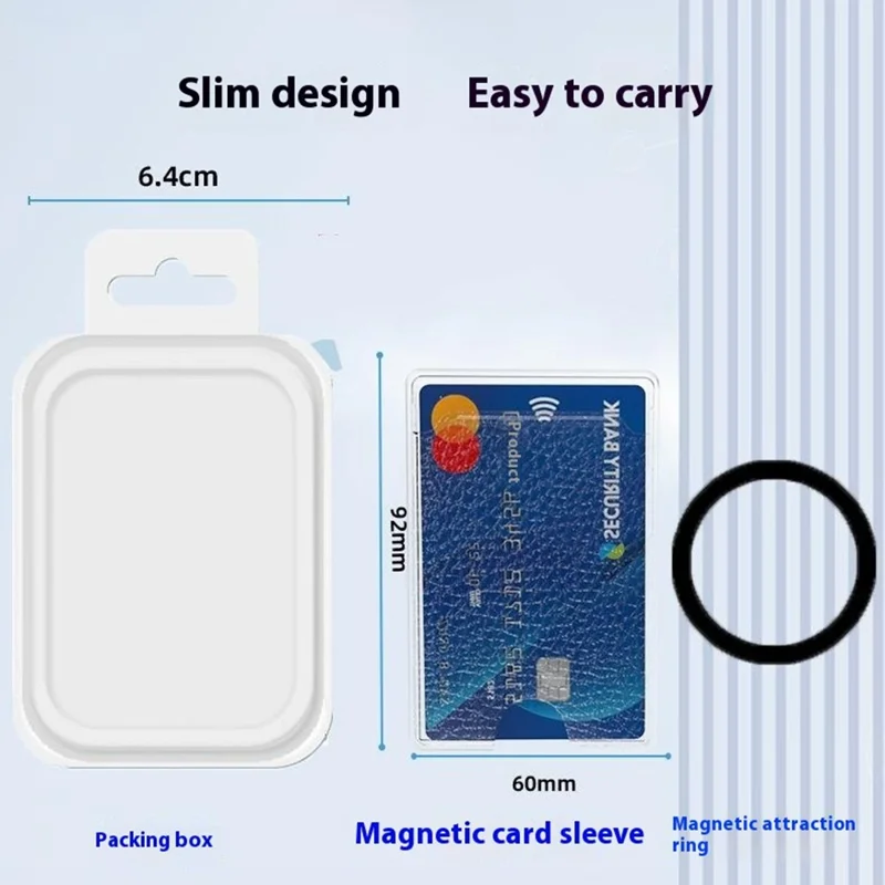 Magnetic Card Holder Ultra-Thin Litchi Texture Leather+PC Card Bag - Green