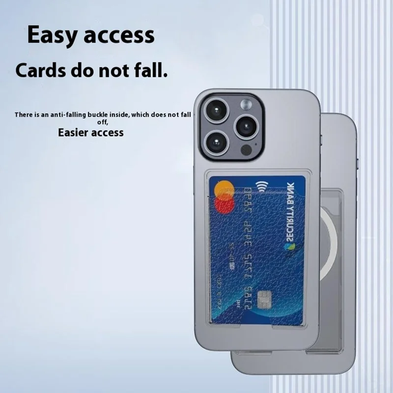 Magnetic Card Holder Ultra-Thin Litchi Texture Leather+PC Card Bag - Green