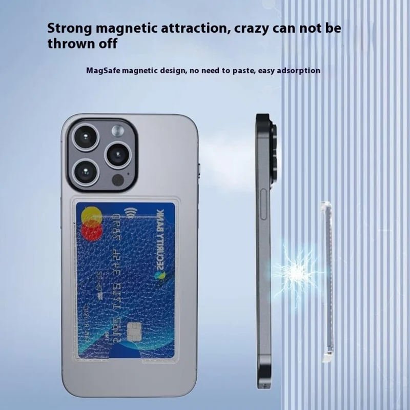 Magnetic Card Holder Ultra-Thin Litchi Texture Leather+PC Card Bag - Green