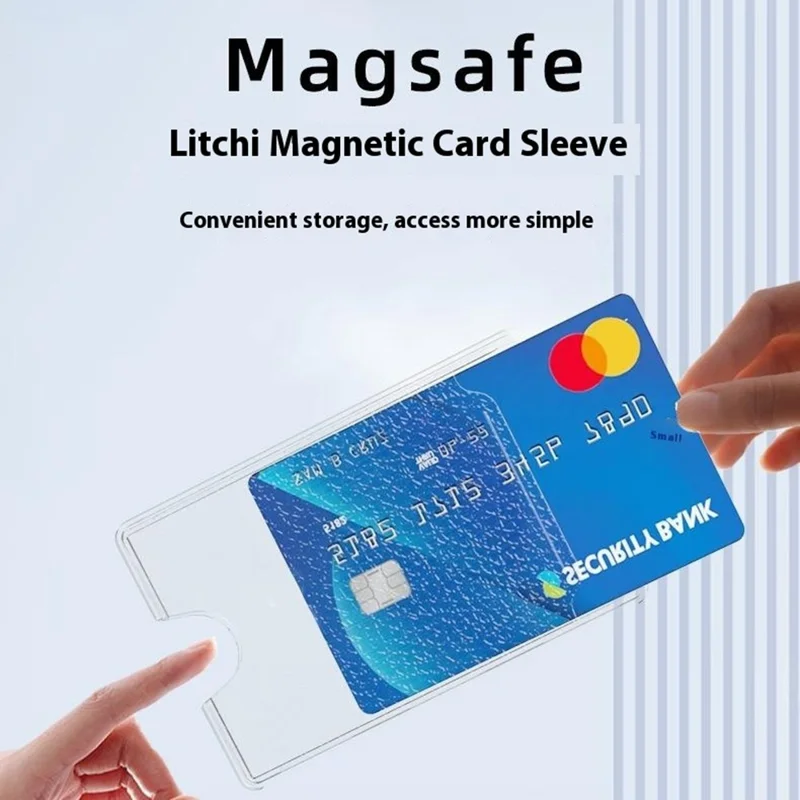 Magnetic Card Holder Ultra-Thin Litchi Texture Leather+PC Card Bag - Green