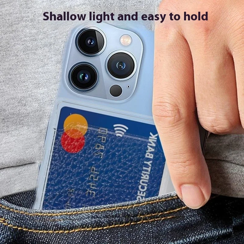 Magnetic Card Holder Ultra-Thin Litchi Texture Leather+PC Card Bag - Green