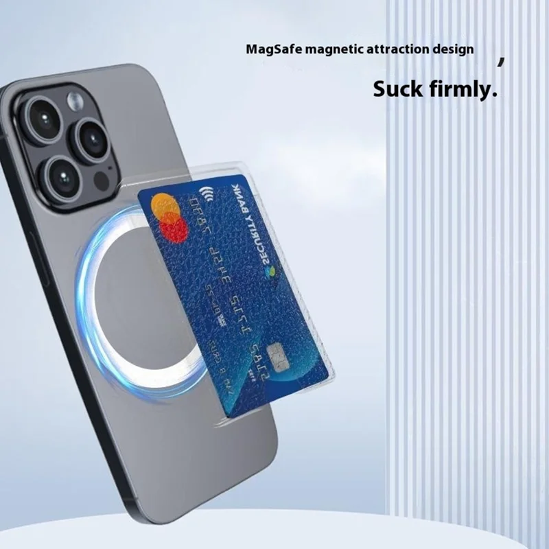 Magnetic Card Holder Ultra-Thin Litchi Texture Leather+PC Card Bag - Green