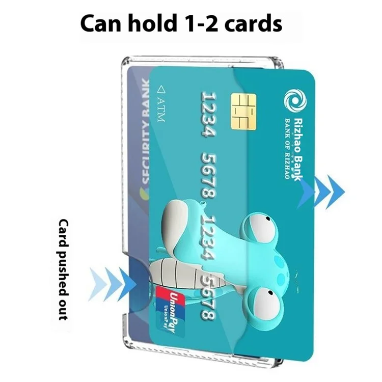 Magnetic Card Holder Compatible with MagSafe Side Push Clear PC Phone Cards Bag - Transparent