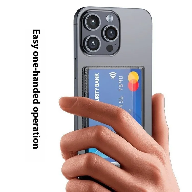 Magnetic Card Holder Compatible with MagSafe Side Push Clear PC Phone Cards Bag - Transparent