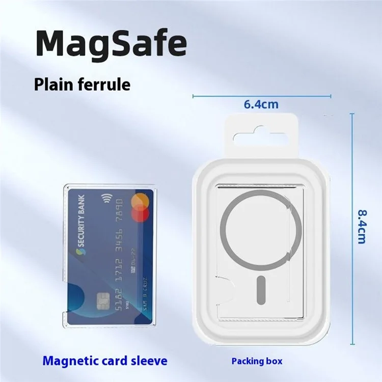 Magnetic Card Holder Compatible with MagSafe Side Push Clear PC Phone Cards Bag - Transparent