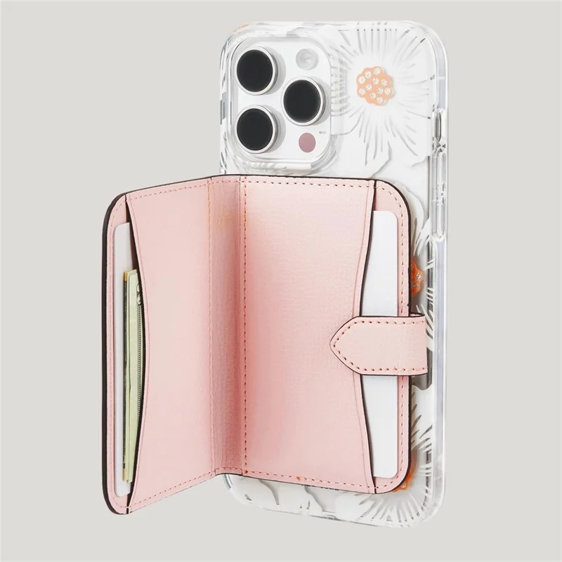 Magnetic Card Holder Genuine Cow Leather Bifold Card Sleeve - Black