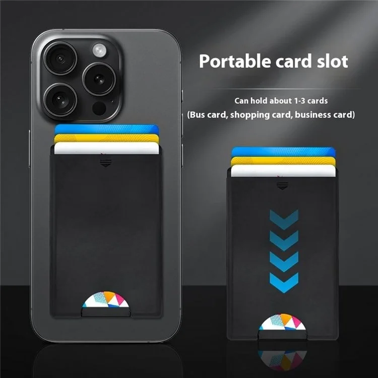 B72 Holder de la Tarjeta Magnética Compatible Con Bolsillo de Tarjeta de Crédito Magsafe ABS - Negro