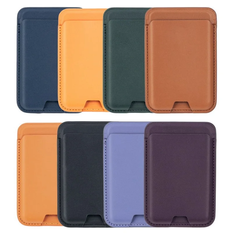 Magnetic Card Holder Compatible with MagSafe PU Leather Card Pouch Sleeve - Black
