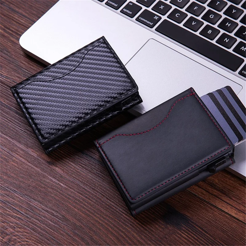 Magnetic Card Holder RFID Blocking PU Leather Wallet Phone Sleeve - Green