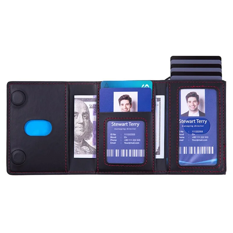 Magnetic Card Holder RFID Blocking PU Leather Wallet Phone Sleeve - Green