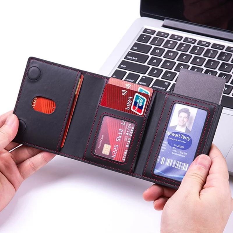 Magnetic Card Holder RFID Blocking PU Leather Wallet Phone Sleeve - Green