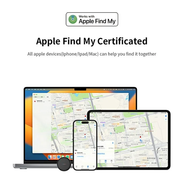 Tgvis Smart Tag GPS Anti-Lost Alarm Bluetooth Tracker Key Pet Finder Funktioniert Mit Apple My (nur Für Ios) - Schwarz
