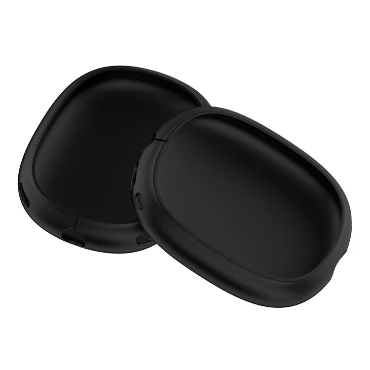 Silicone Case Cover for AirPods Max with USB-C Bluetooth-Compatible Headset Anti-Scratch Ear Pad Soft Shell Protectors - Black