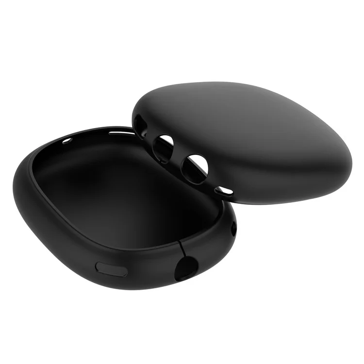 Silicone Case Cover for AirPods Max with USB-C Bluetooth-Compatible Headset Anti-Scratch Ear Pad Soft Shell Protectors - Black