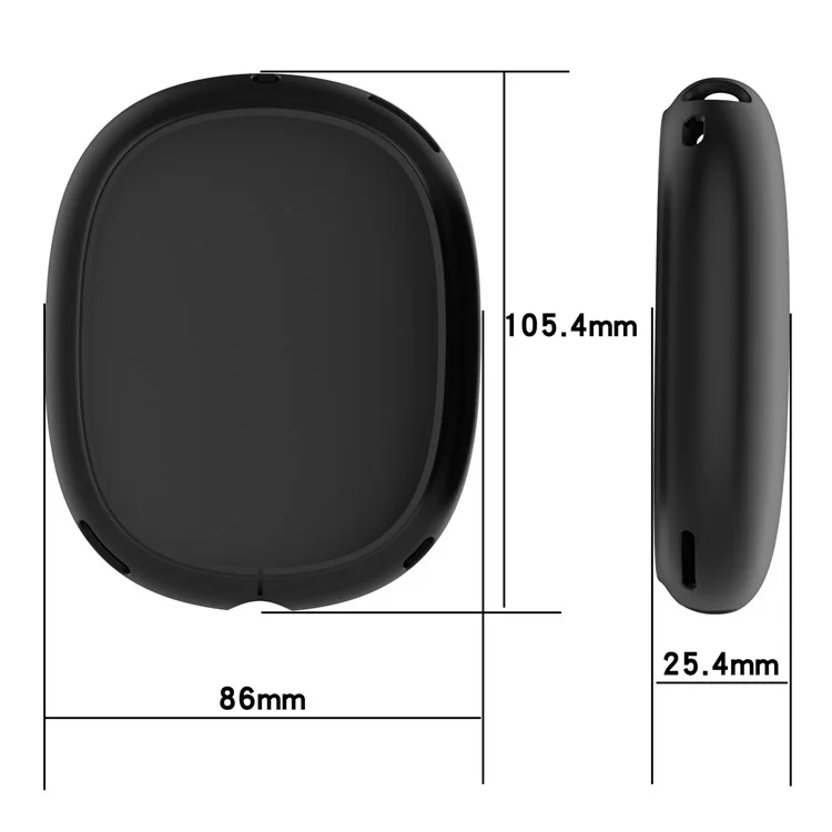 Silicone Case Cover for AirPods Max with USB-C Bluetooth-Compatible Headset Anti-Scratch Ear Pad Soft Shell Protectors - Black