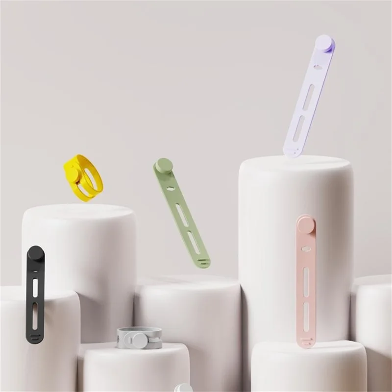 CS04S 80mm Silicone Cable Tie Reusable Holder Strap Cable Organizer Creative Travel Accessories - Black